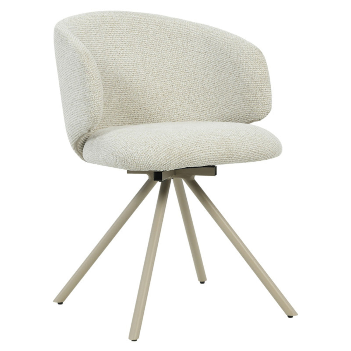 DÉJA Living Eetkamerstoel Sueca - Beige Stof - Draaibaar - Set van 2