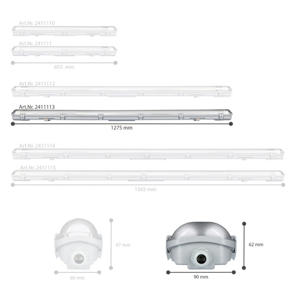 Wannenleuchte, LED Wannenleuchte - 2x17,5W 120cm 3600lm