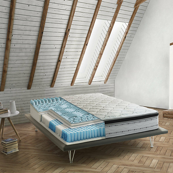 Matelas simple Dgabell, déhoussable en Memory Foam Gel et ressorts ensachés, anti-acariens et hypoallergénique, 80x200h27 cm