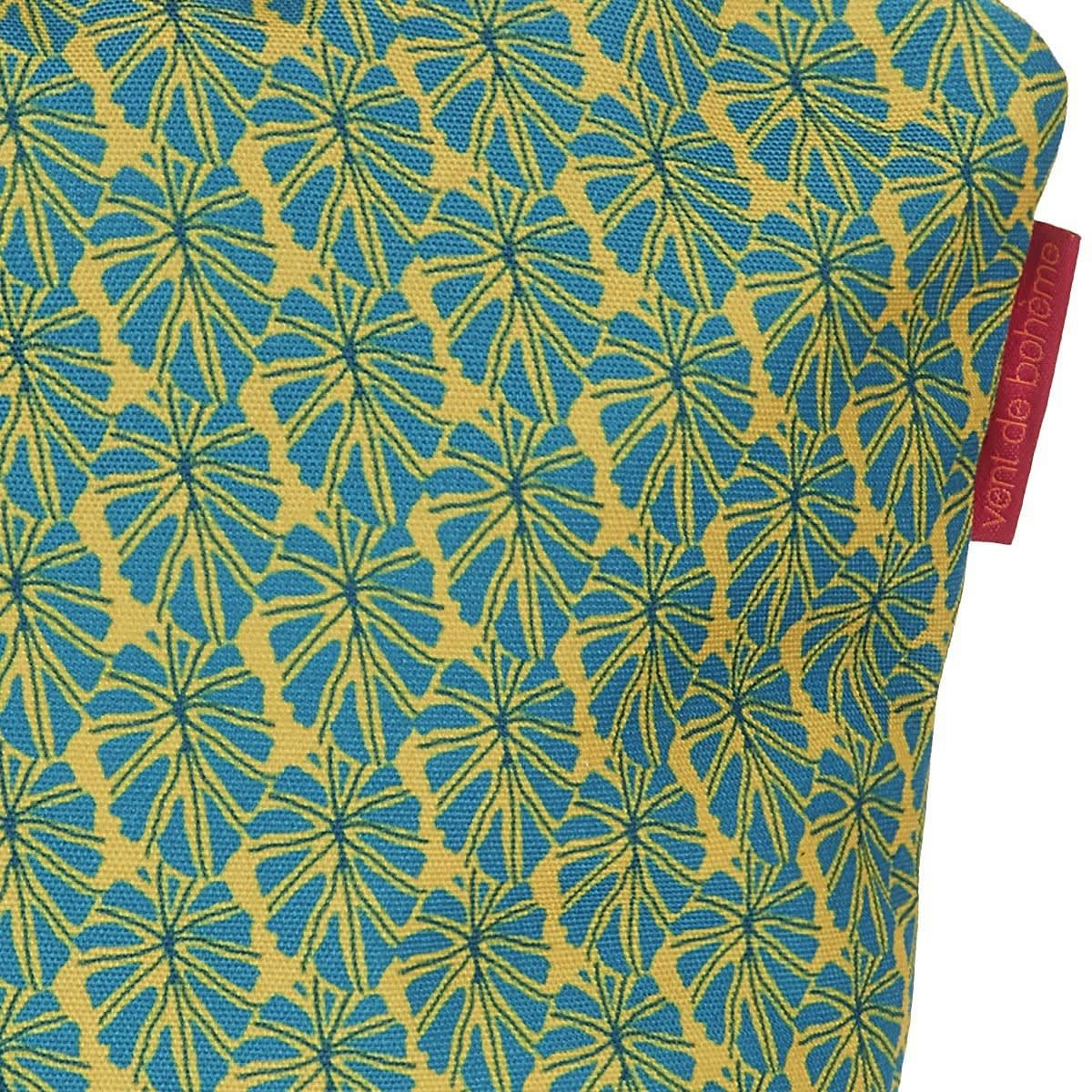 MOOREA - Pochette en toile outdoor imprimé graphique jaune 19x28cm