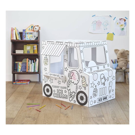 Colour-In Cardboard Ice Cream Van