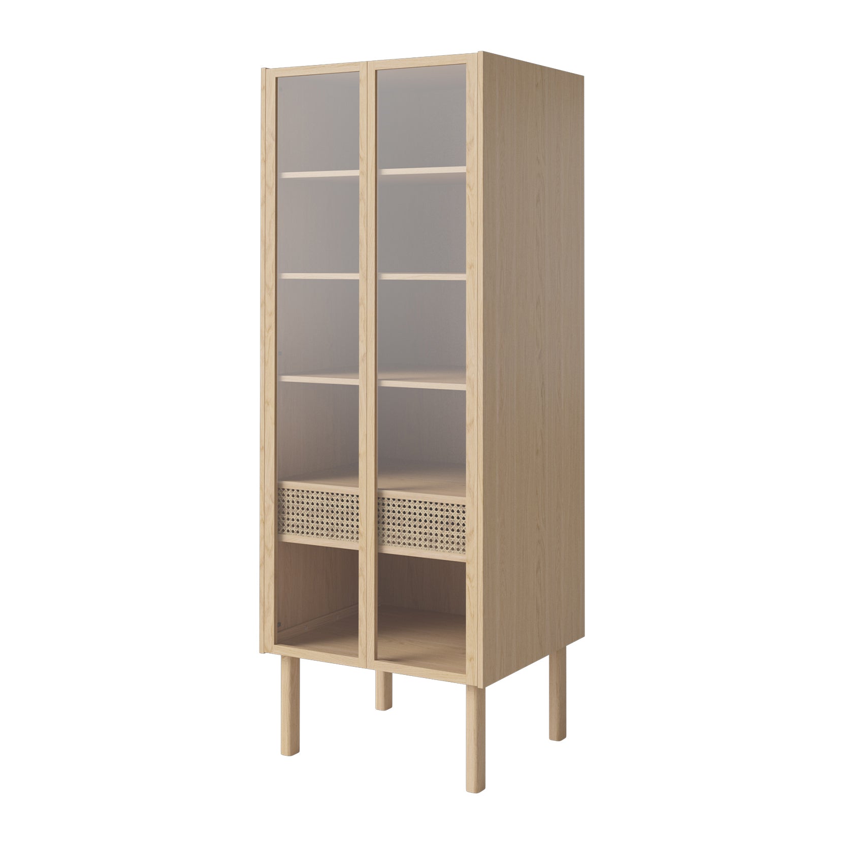 Bolia Cana Kledingkast met Glazen Deuren - Hoog - Witgepigmenteerd Geo