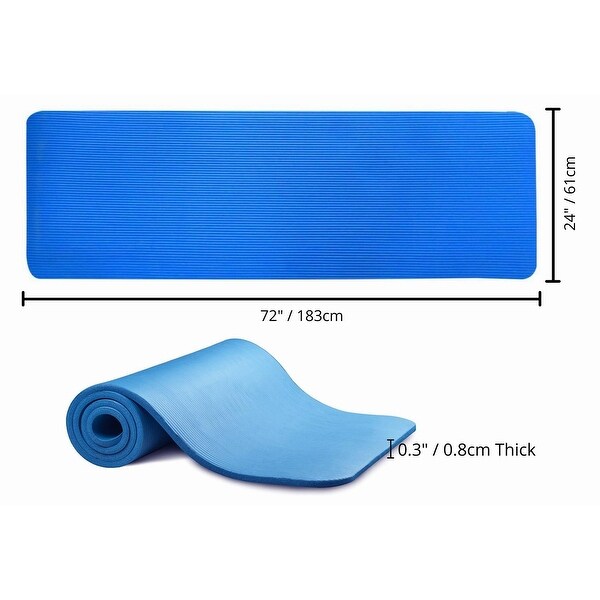 Thick Yoga and Pilates Exercise Mat With Carrying Strap