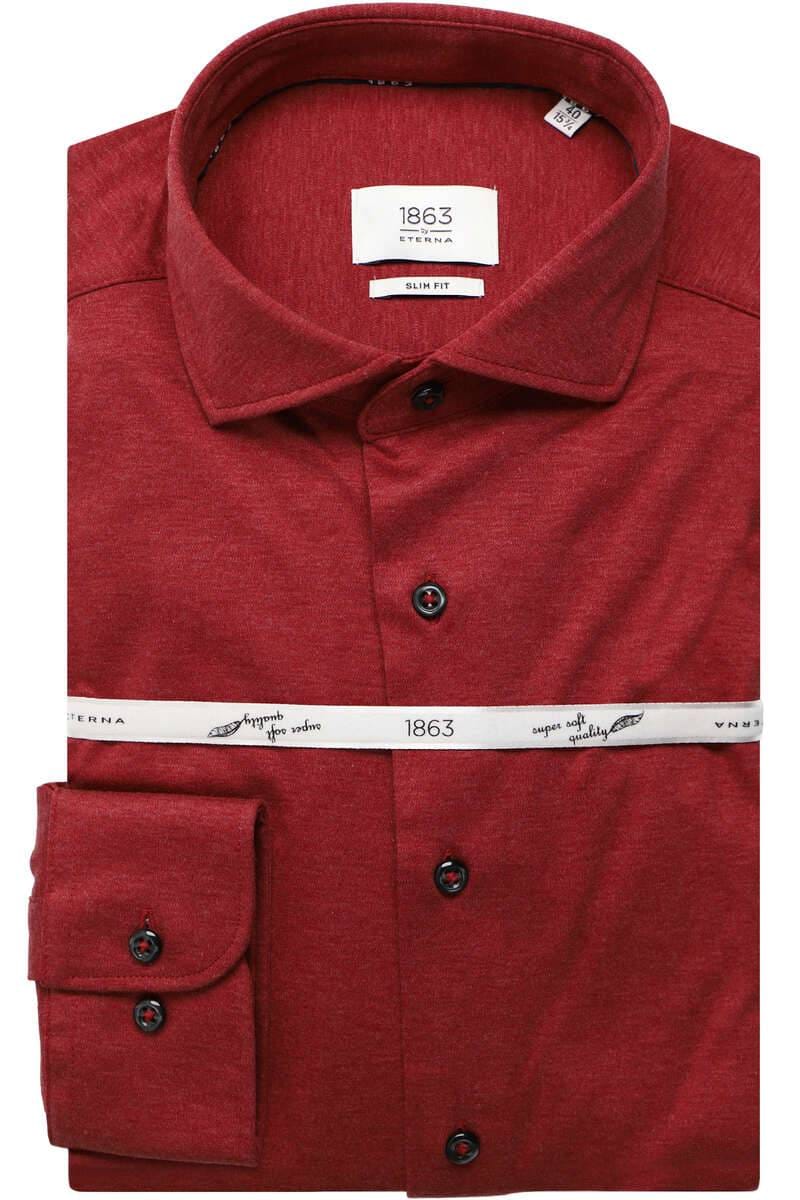 ETERNA 1863 Slim Fit Jerseyhemd chianti, Einfarbig
