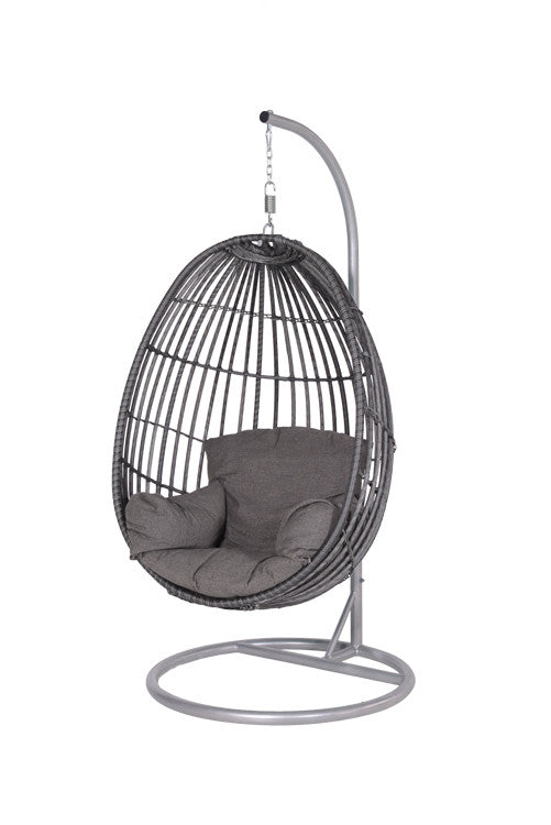 Panama hangstoel - eivormig - carbon black - earl grey - lichtgrijs