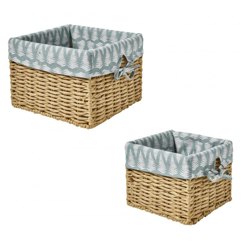 JUNGLE - Lot de 2 paniers de rangement petit et grand