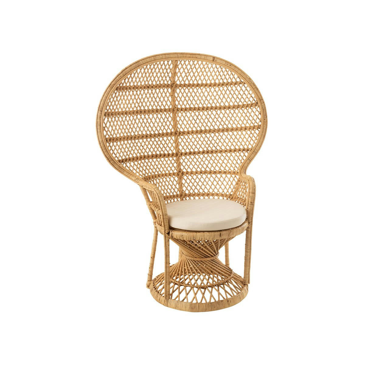 EMMANELLE - Fauteuil en rotin bohème haut dossier