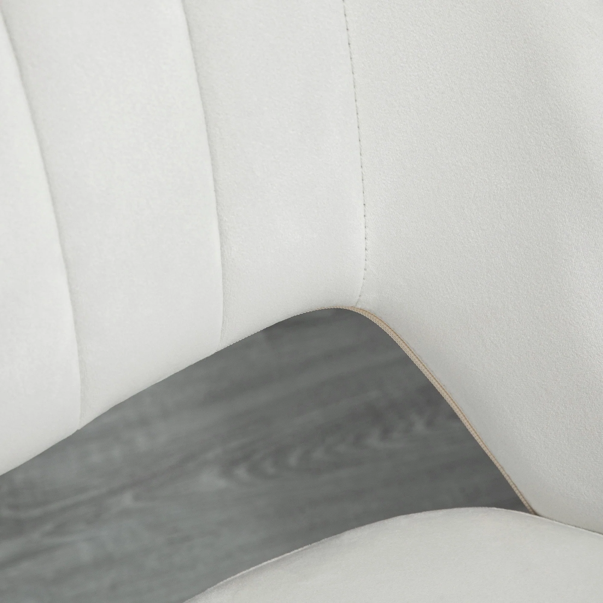 Velvet Fabric Mid Back Office Chair with Wheels, Armless Upholstered Home Office Chair, 360 Swivel Ergonomic Chair - N/A