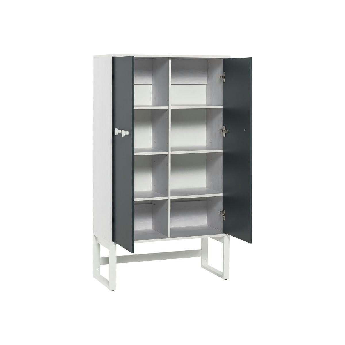 NEST - Petite armoire 2 portes blanc gris