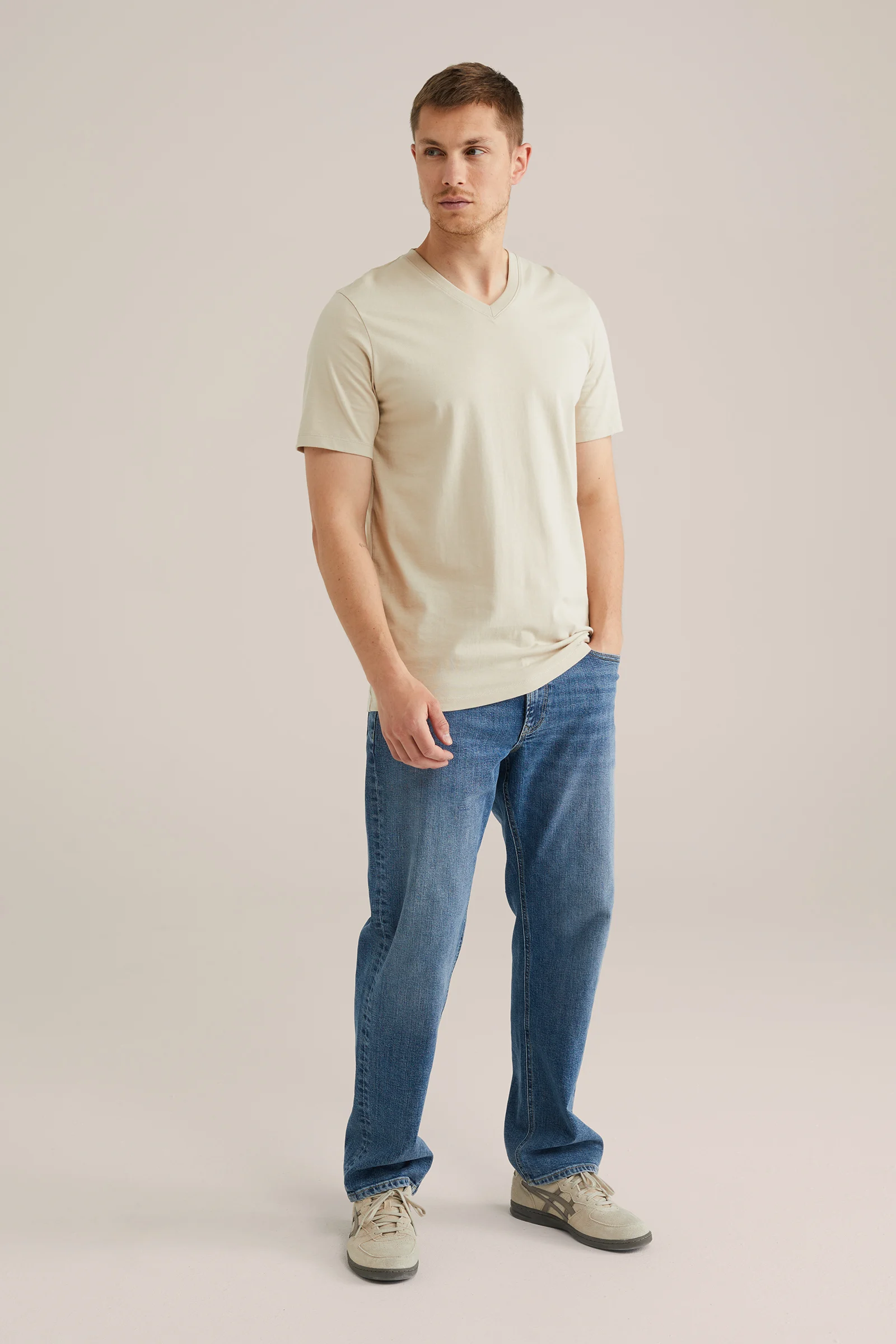 Heren Regular fit T-shirt met V-hals