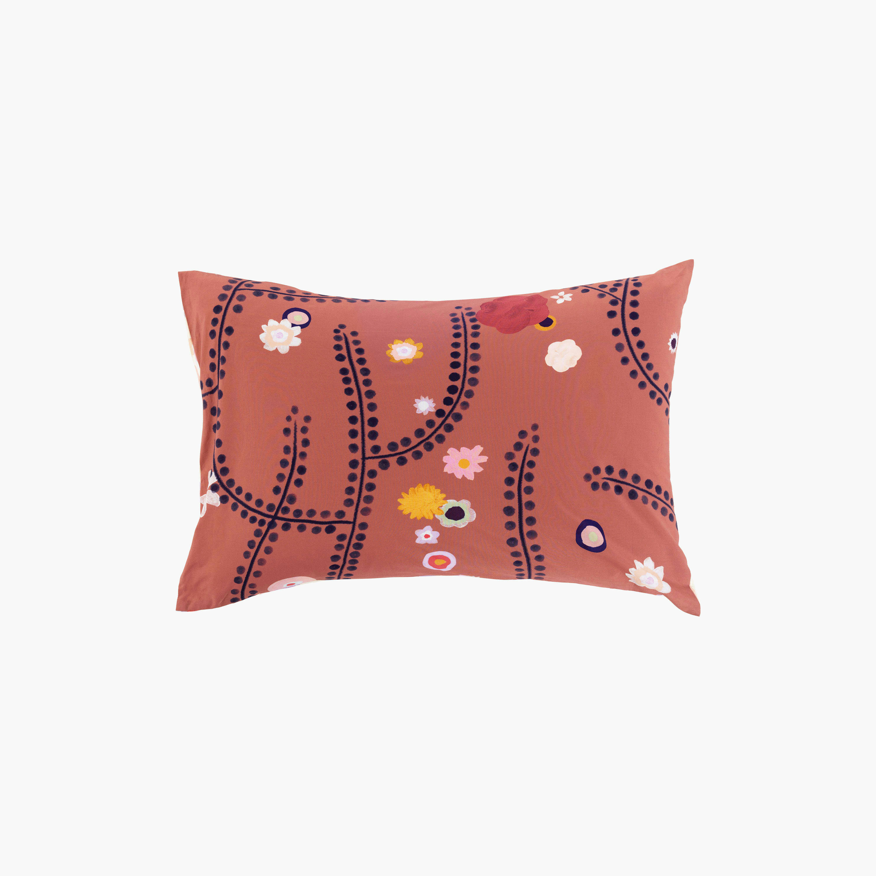 PSYCHE - Taie d'oreiller rectangulaire percale de coton  beige 50x70