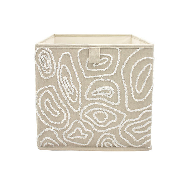 Panier de rangement carré motif beige topo Mixxit Box &Beyond