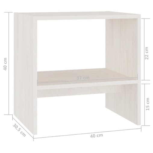NNEVL Bedside Cabinets 2 pcs White 40x30.5x40 cm Solid Pinewood