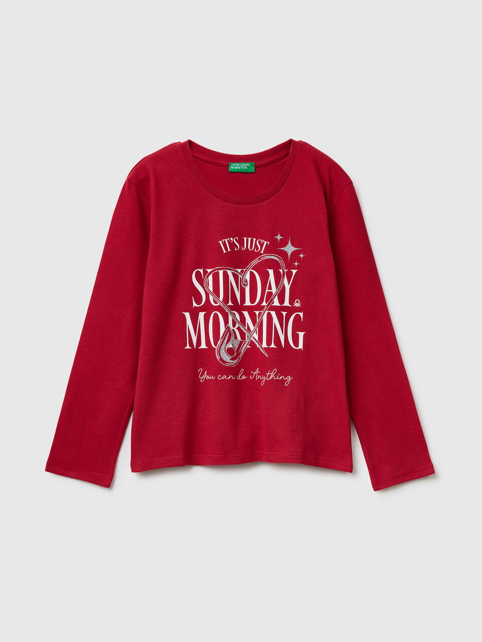 T-shirt with glittery print