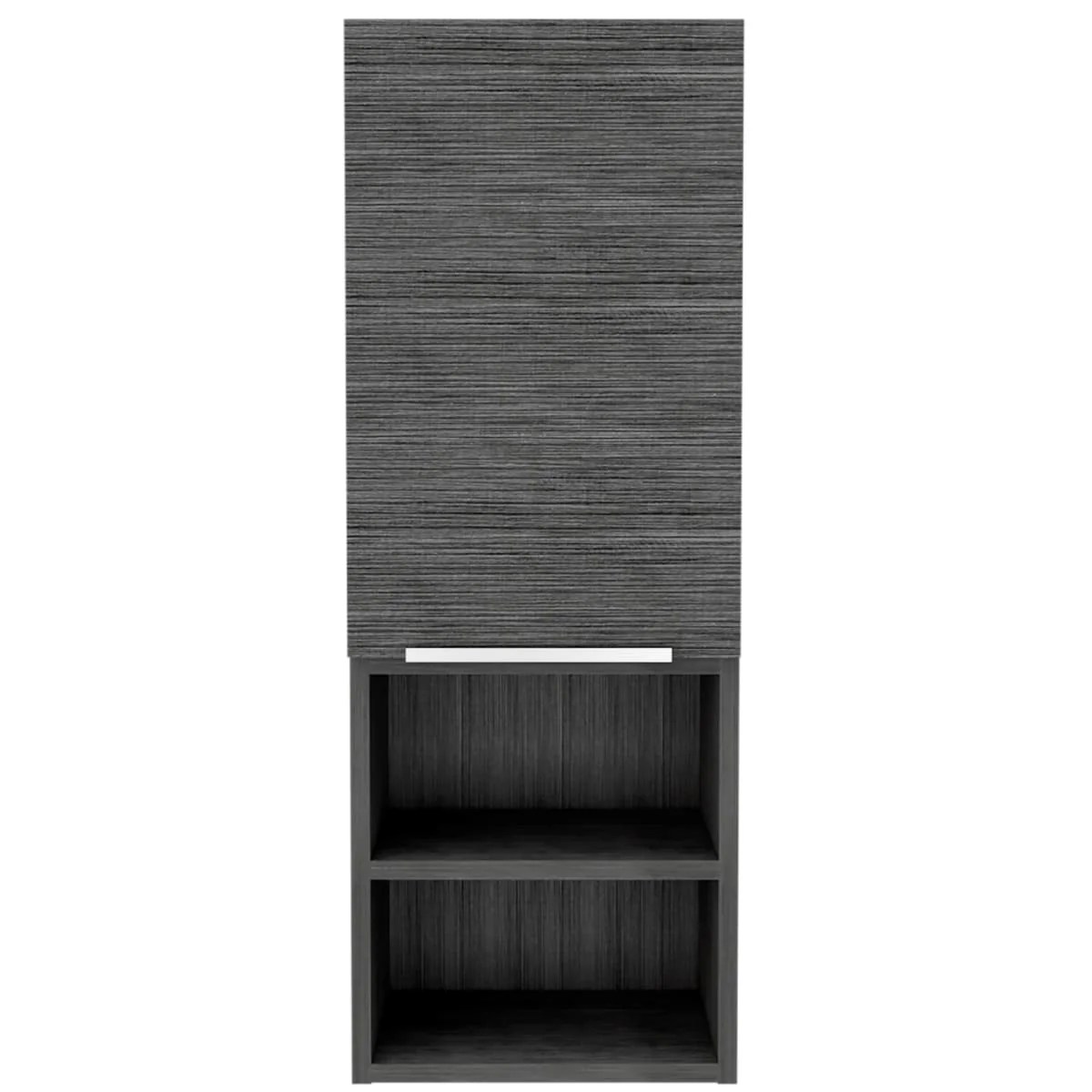 Grey Laminate Wood Accent Cabinet with Shelves and Wine Storage - 10 D x 11.8 W x 32.1 H