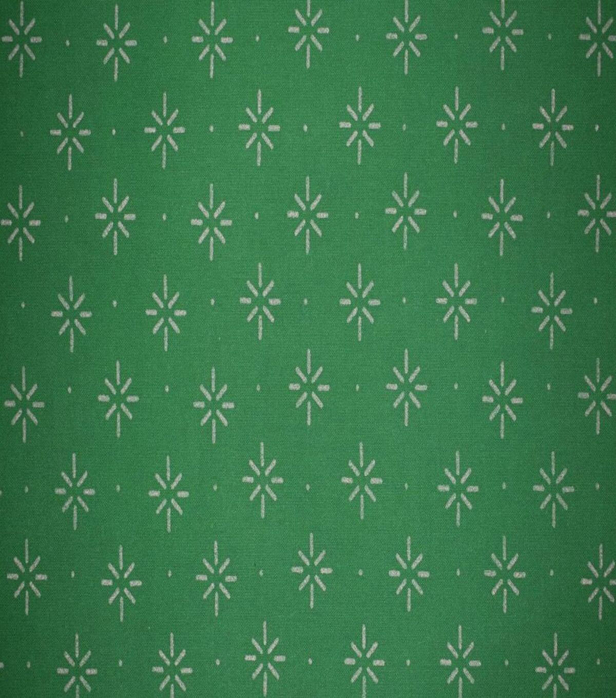 Pointy Stars on Bright Green Quilt Cotton Fabric by Quilter's Showcase