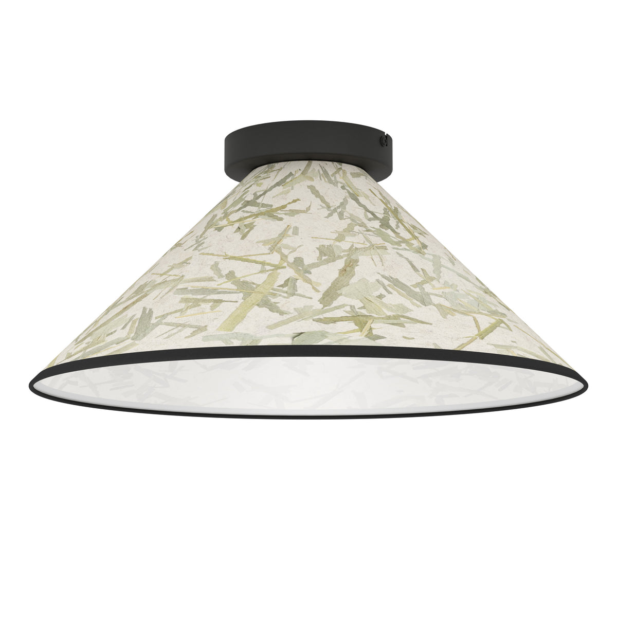 EGLO plafondlamp Oxpark - e27 - ø 42 cm - zwart/wit/groen - bamboe