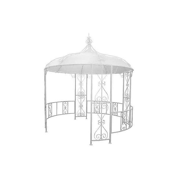 Kiosque de jardin en métal façon fer forgé D300 x H305 cm - Blanc - TILCARA