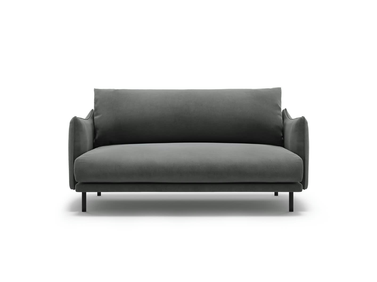 PARIS - Canapé 2 places en Velours Gris Clair