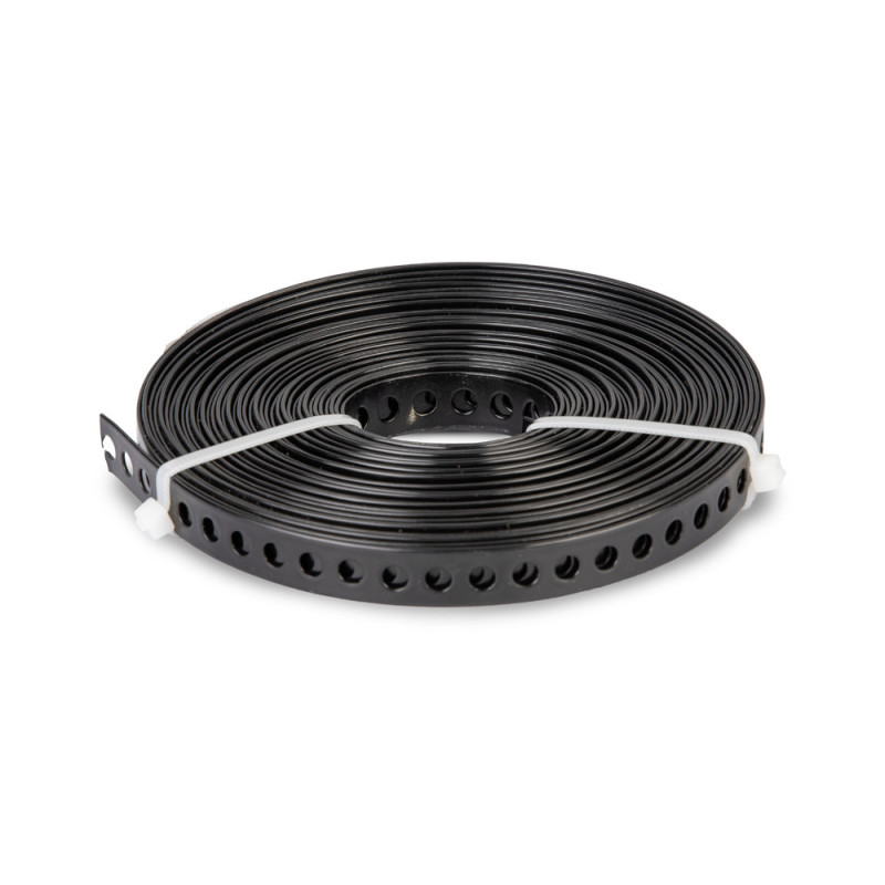 Feuilard en acier zingué noir 10 m x 12 mm ALBERTS
