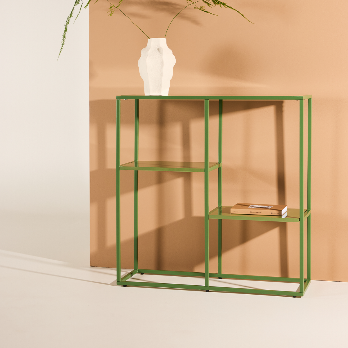 Nest living Jaxx Metalen Boekenkast Groen - 80 x 80 cm