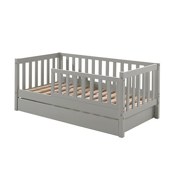 Lit 70x140 sommier et tiroir inclus Vipack Tod - Gris