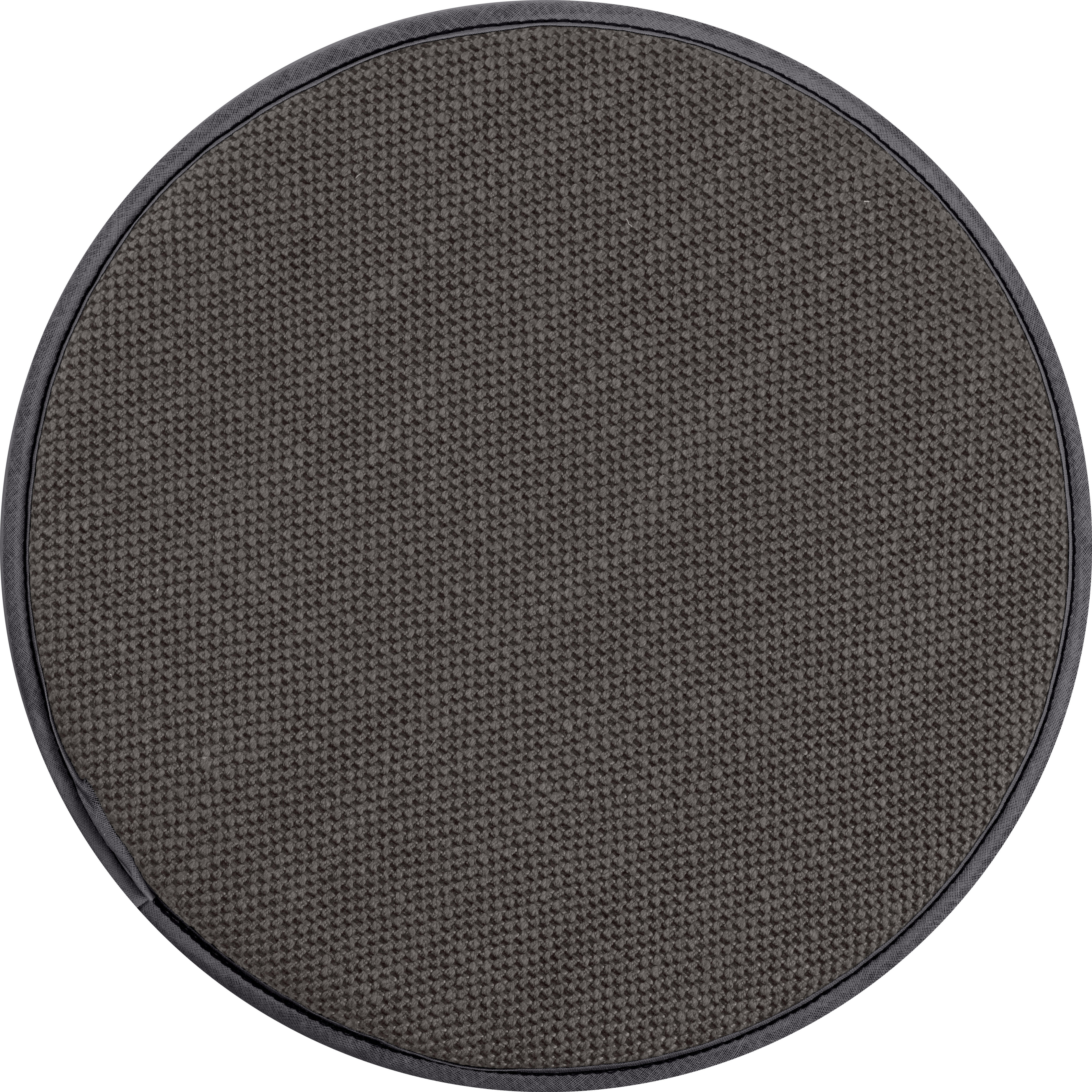 AUSTIN - Galettes de chaises rondes grises bi-matière-Lot de 4 - env.Ø 35cm