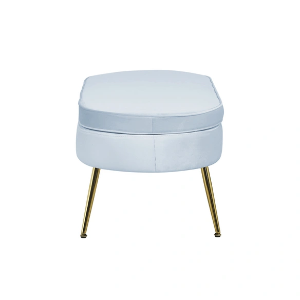 Hocker, Höhe: 40 cm, hellgrau/goldfarben