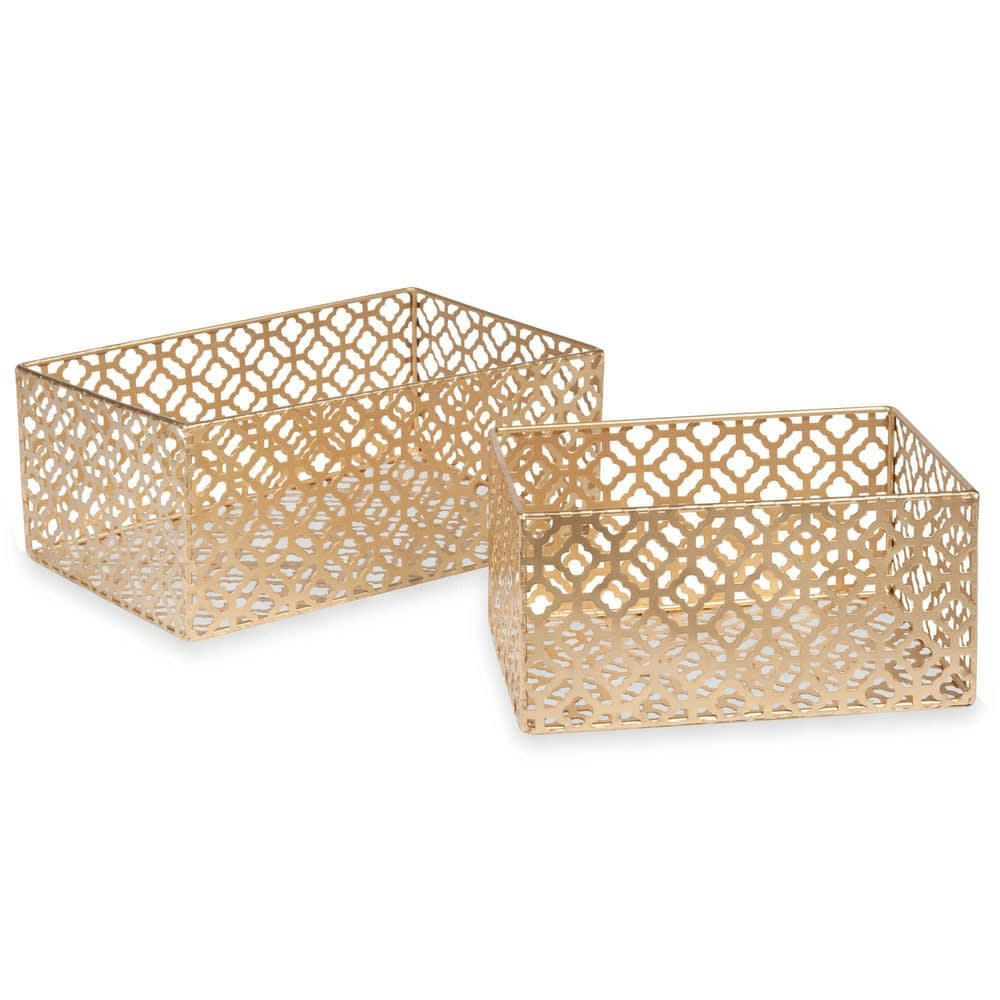 Élégance - 2 paniers en métal doré ÉLÉGANCE