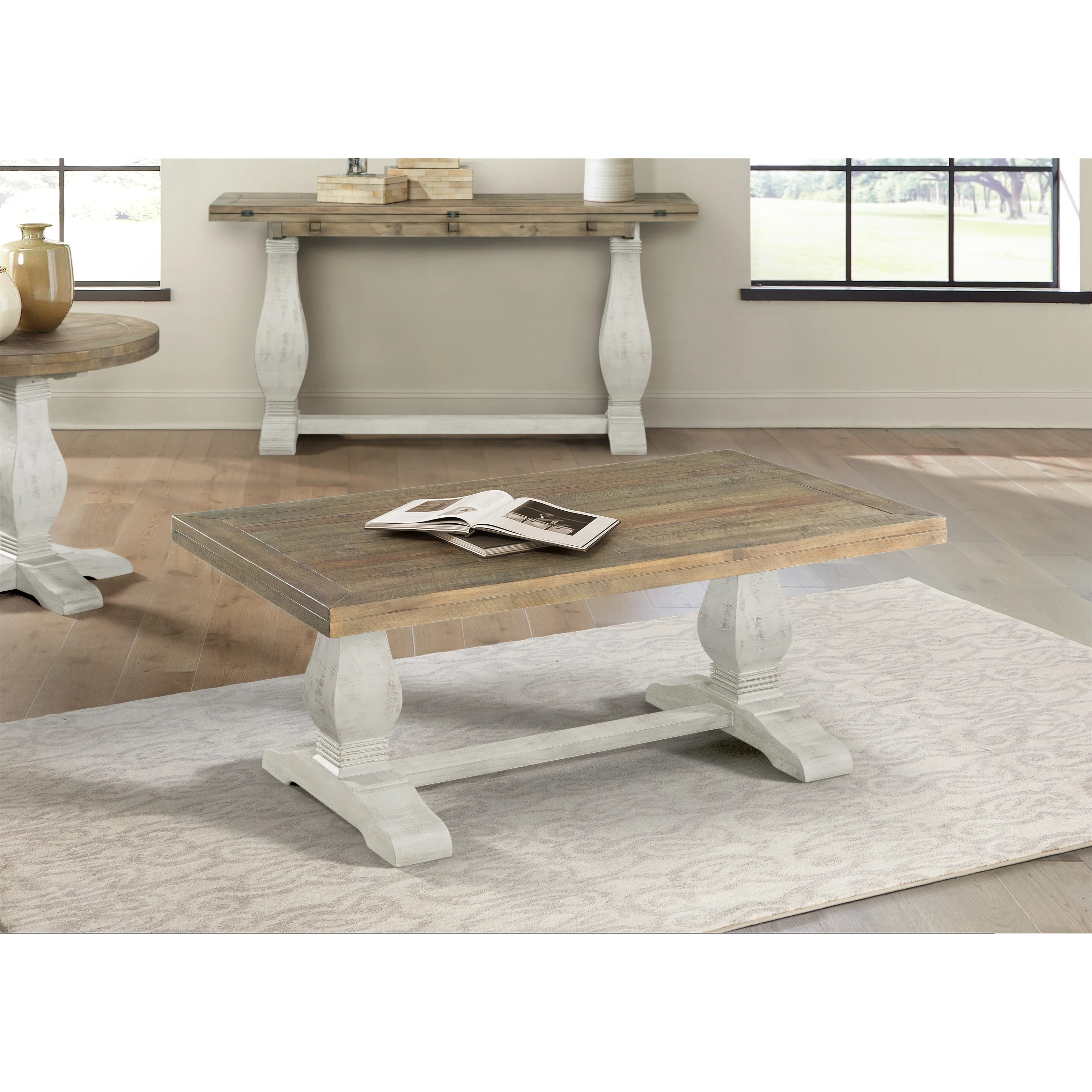 Napa 50 Solid Wood Pedestal Coffee Table