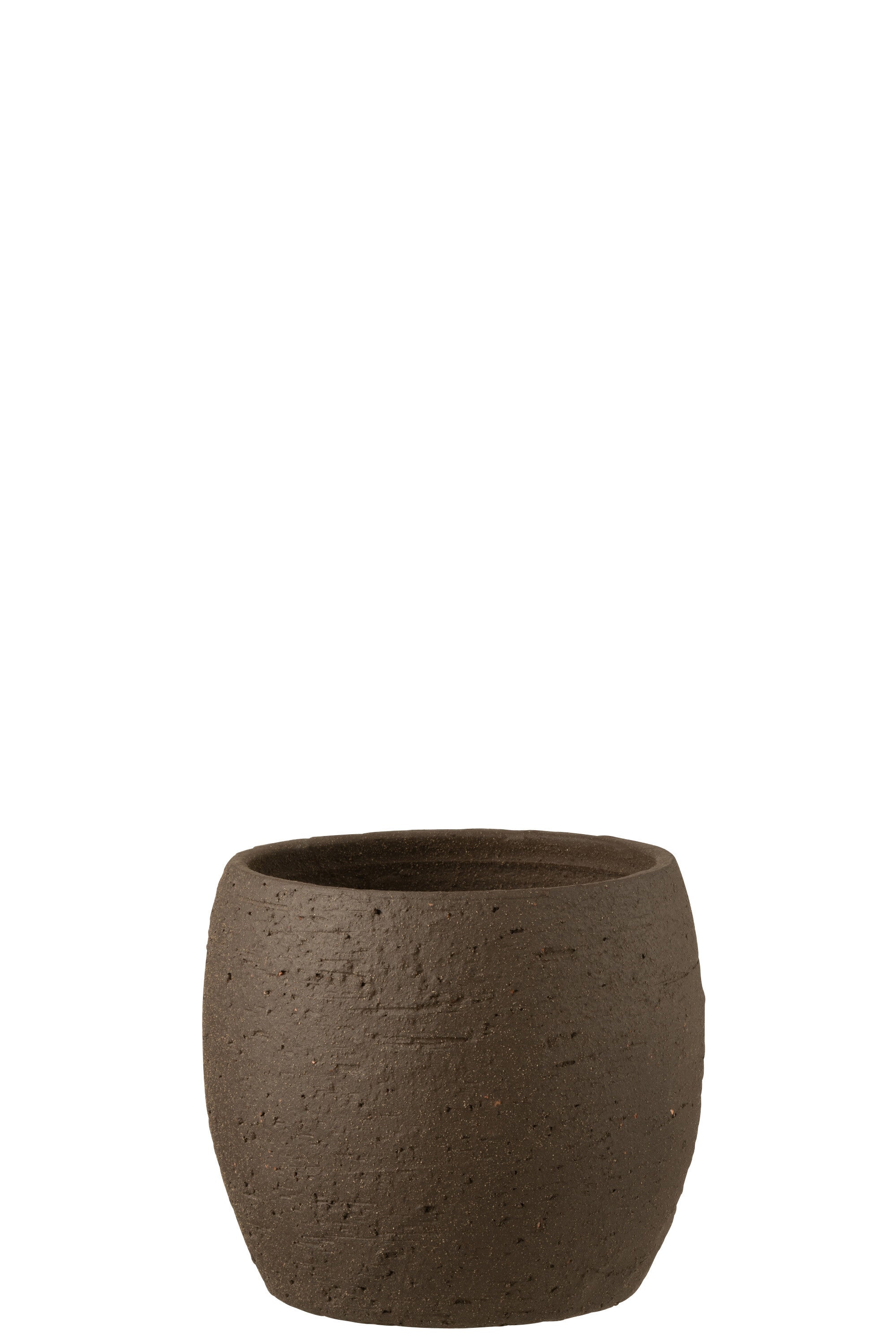 J-Line bloempot Enya - keramiek - bruin - large - Ø 24 cm