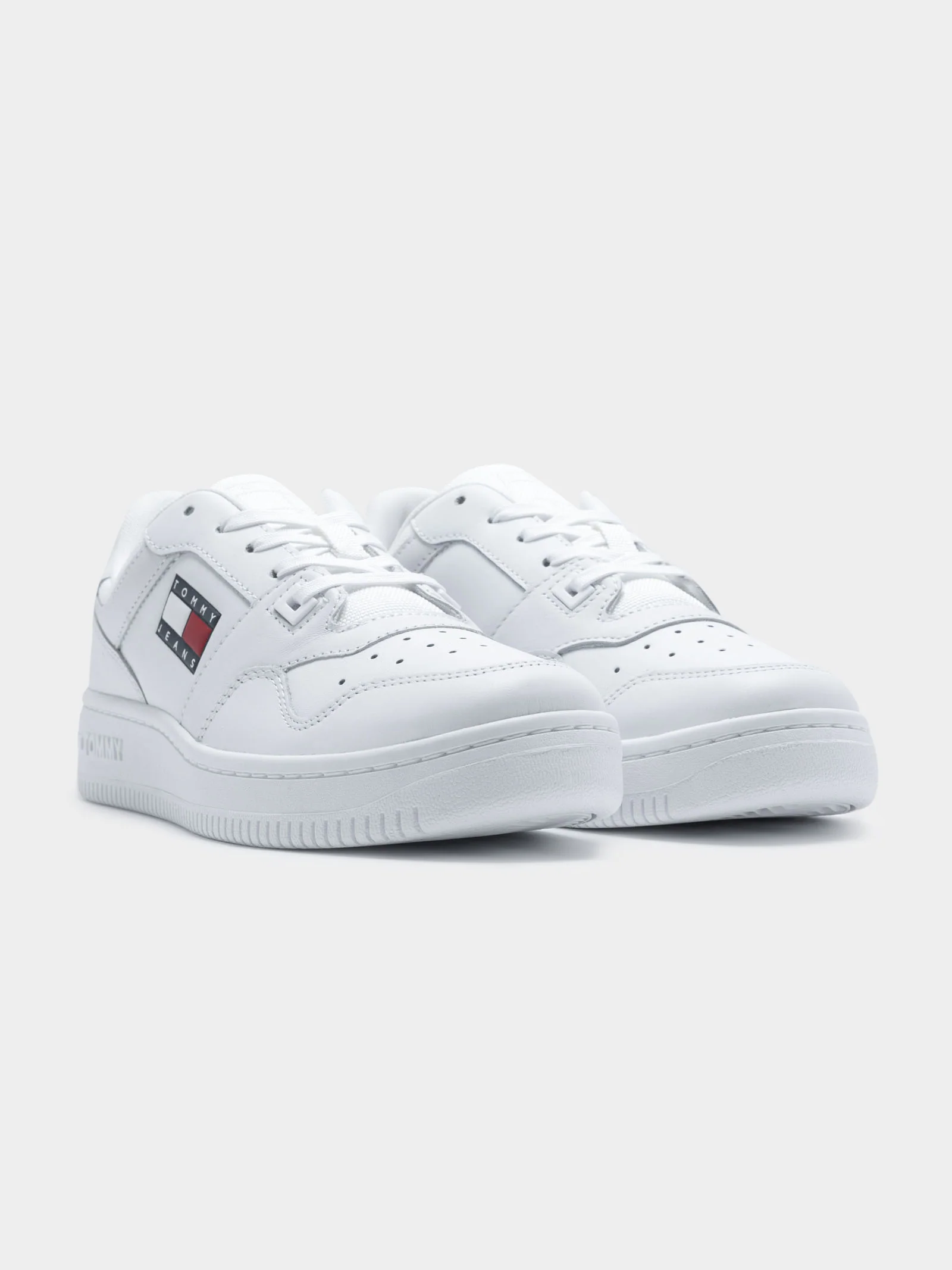 Womens Leather Basket Trainers