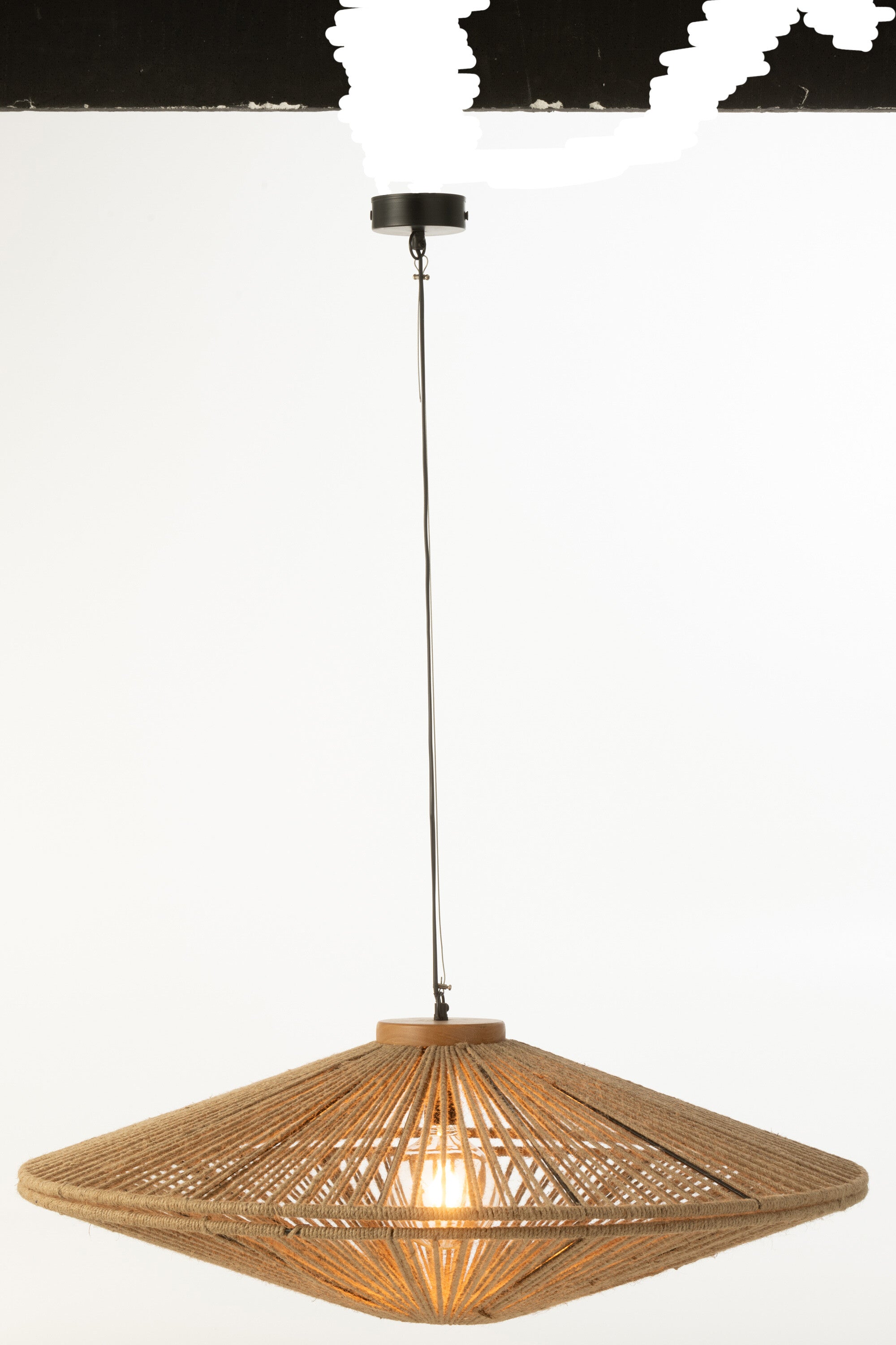 J-Line hanglamp Ovni - ijzer/jute - naturel - large