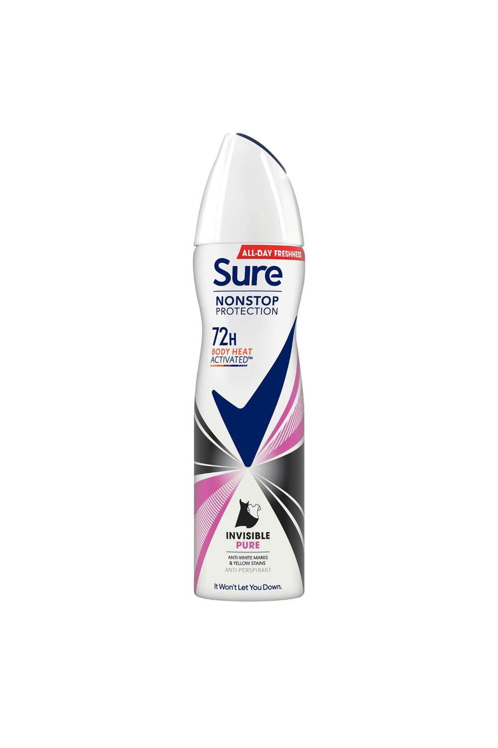 Sure Women 'Anti-Perspirant' 72H Protection Deo Invisible Pure, 6x150ml
