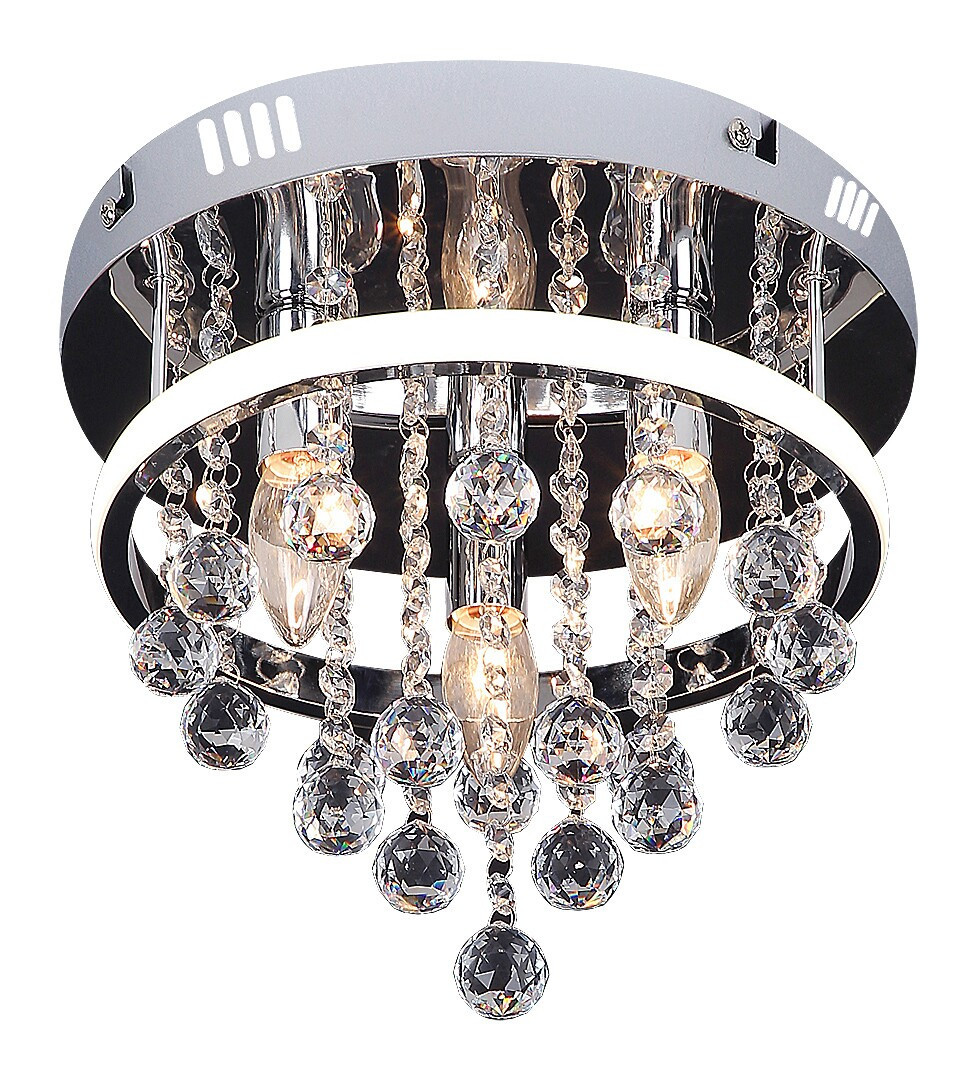 Lampa sufitowa chromowana biała Pallas 3xE14x40W wym: 30x30x30 cm Rabalux