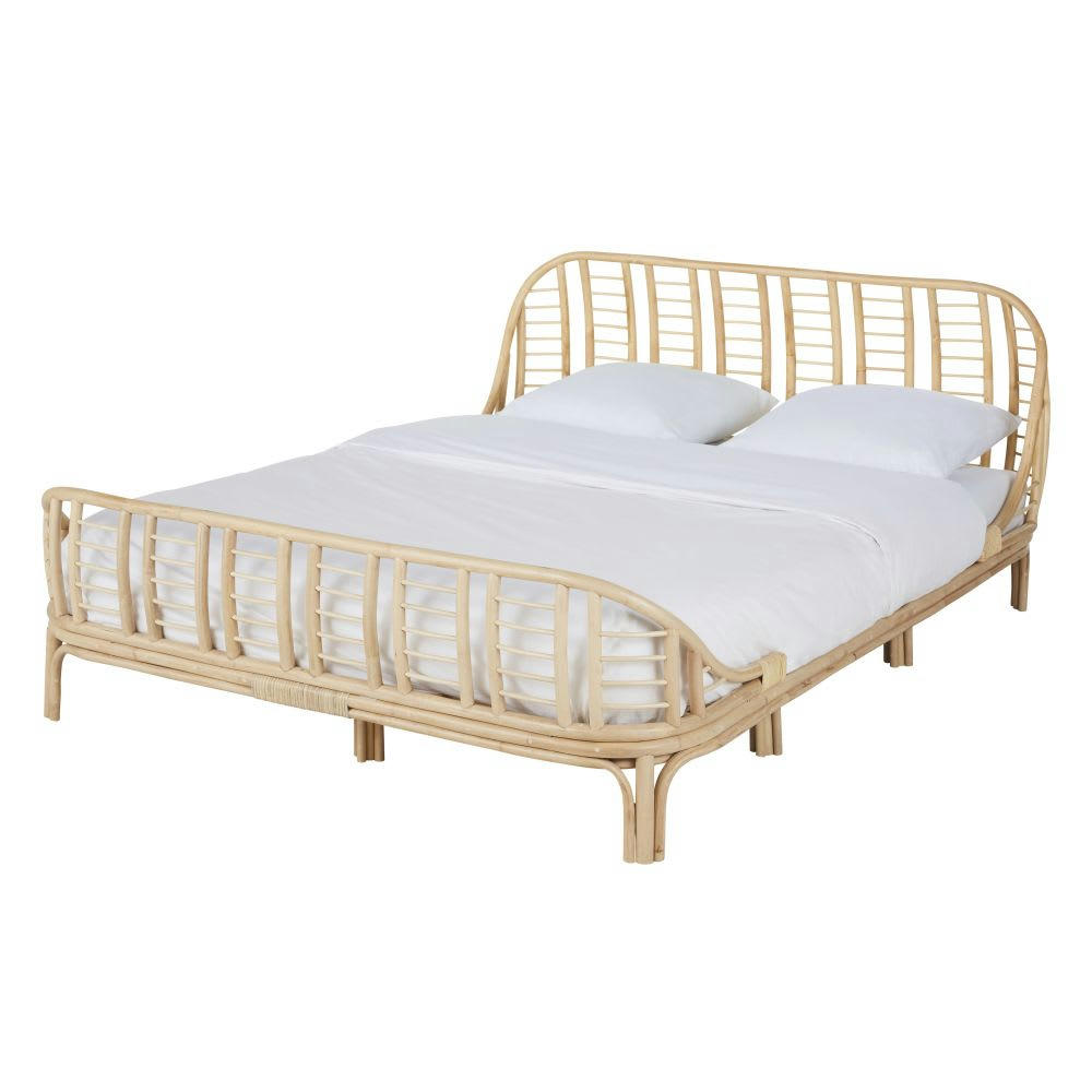 Bornéo - Lit en rotin 160x200  avec sommier à lattes