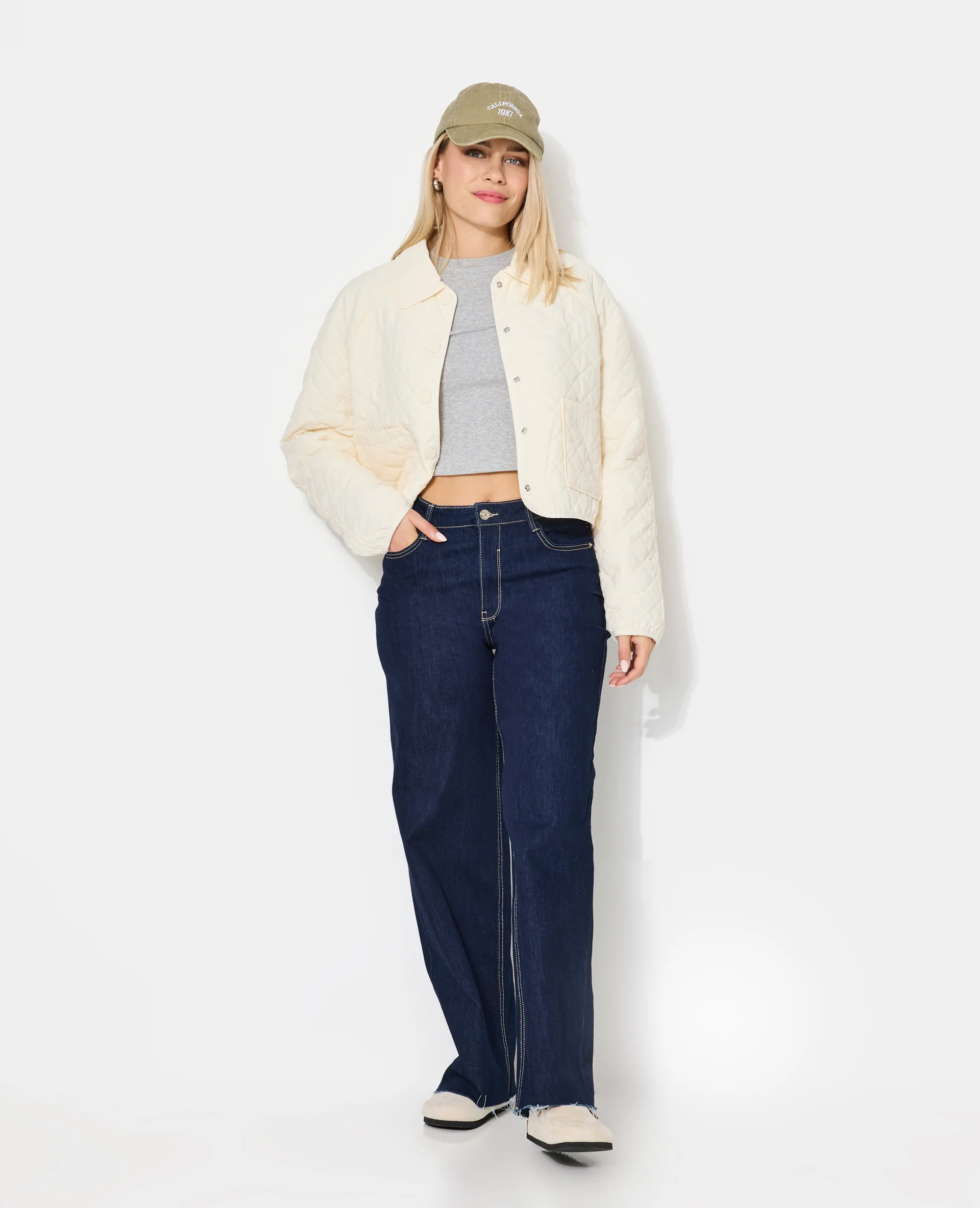 Blouson matelassé avec col et poches