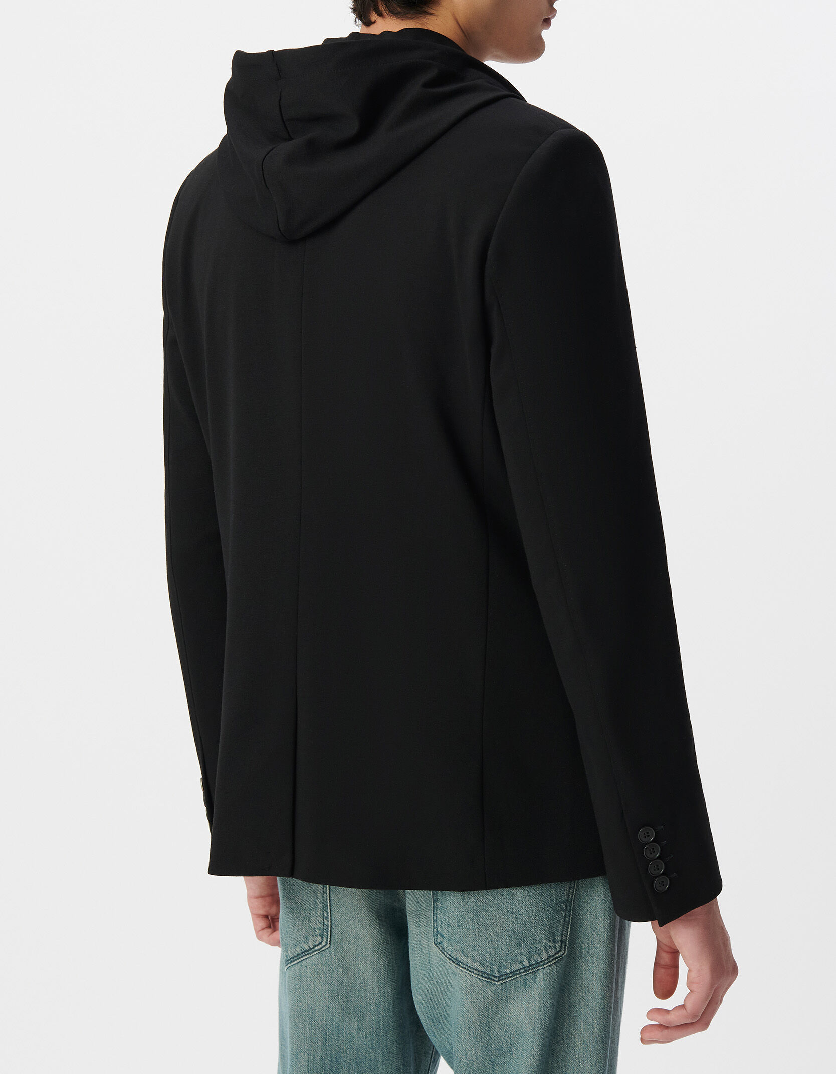 Veste noire Interlock à parementure amovible Homme