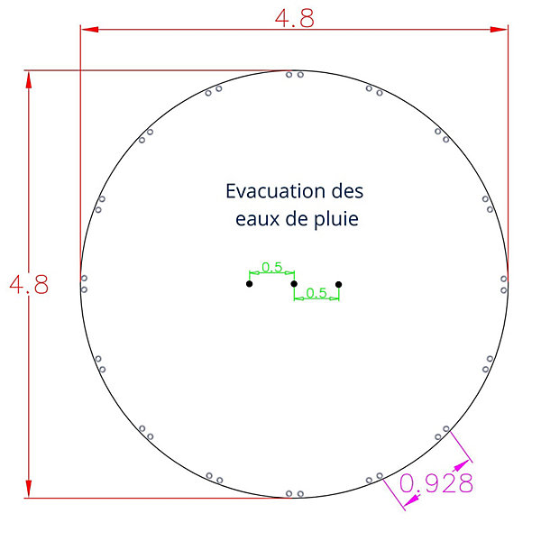 Bache Piscine Hivernage pour Piscine Hors Sol 400 cm - Forme Ronde - Bi Face Bleu-Gris - Edg