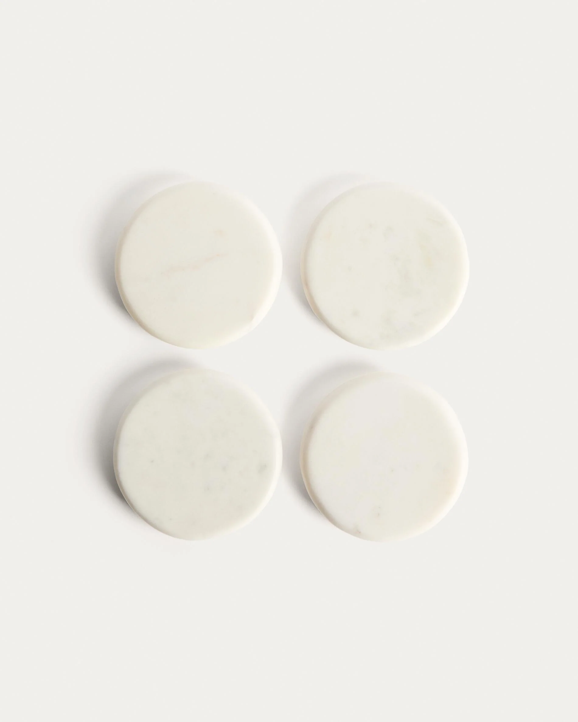 Erefi set of 4 white marble coasters