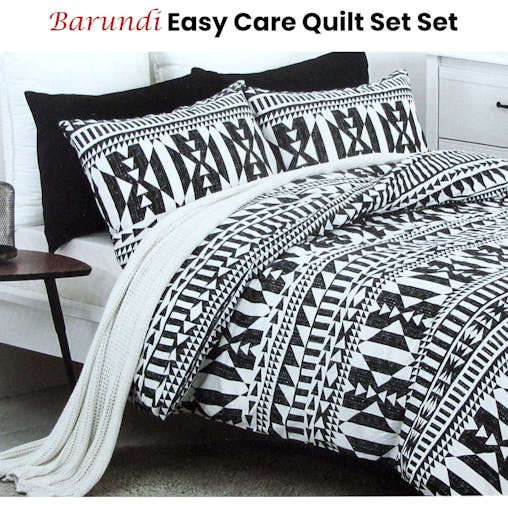 NNEDSZ Belmondo Barundi Tribal Easy Care Quilt Cover Set Queen