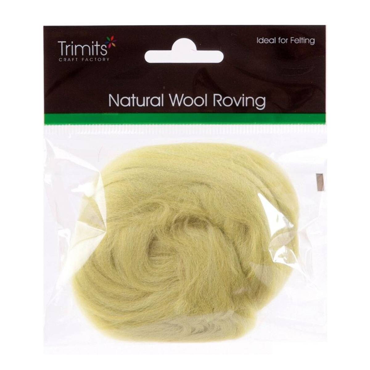 Trimits Pistachio Natural Wool Roving 10g