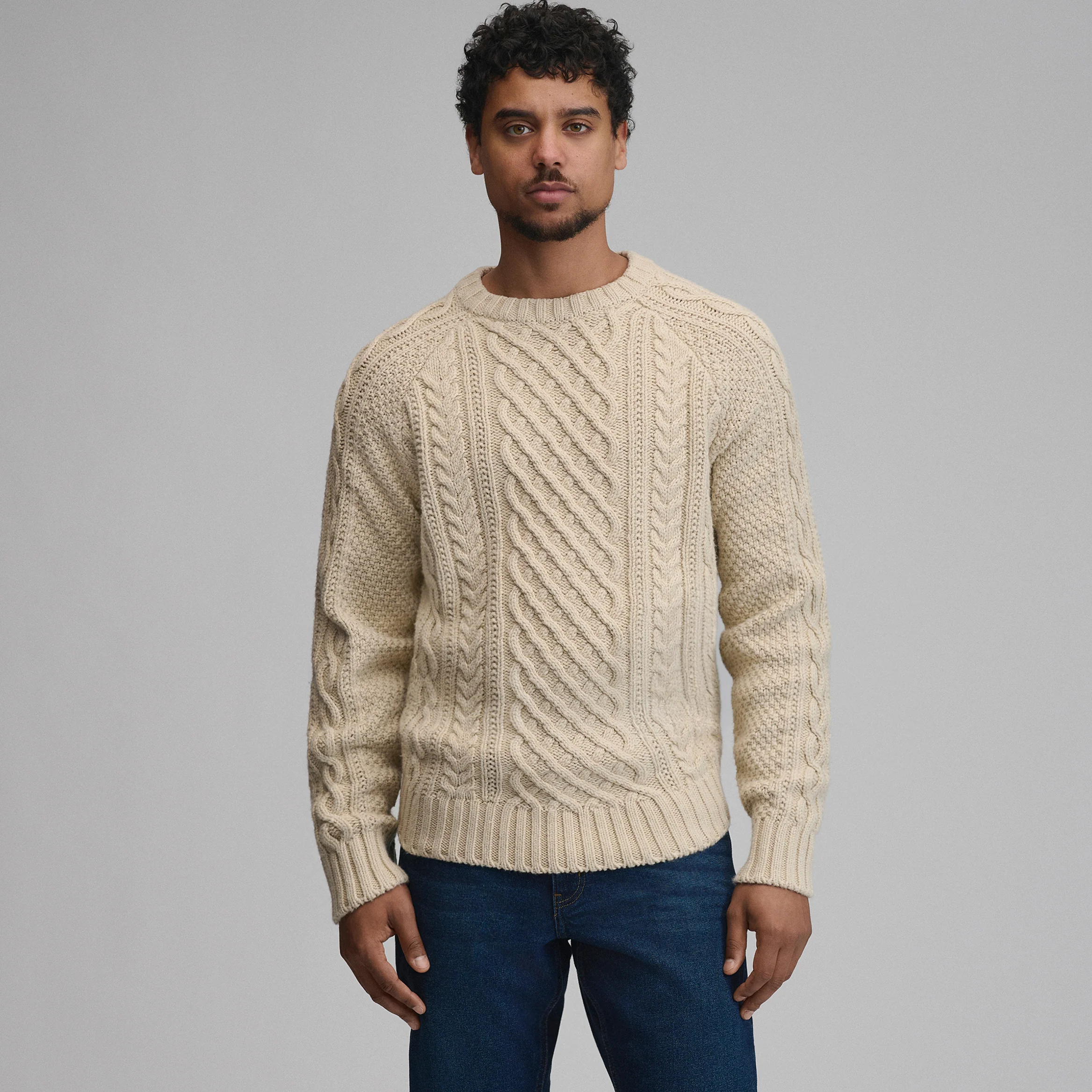 Men's Northwest Cable-Knit Crew Sweater
