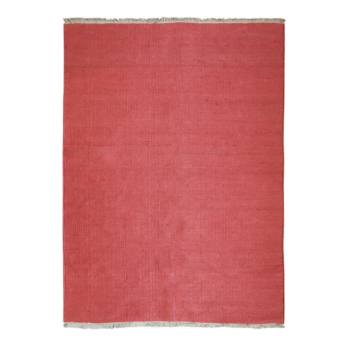 ESSENCE - Tapis en jute et coton avec franges terra cotta 120x170