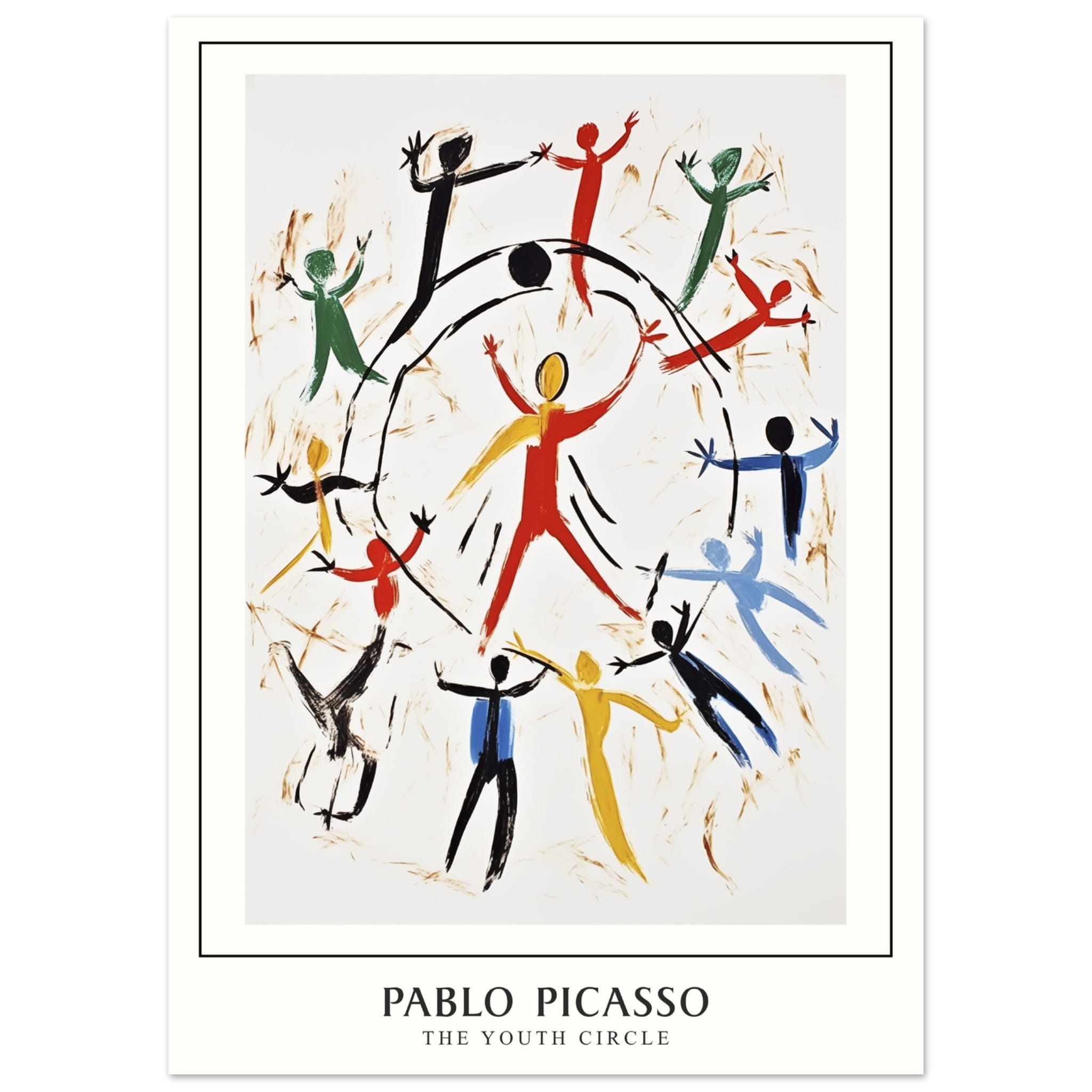 Artfulprints Poster Pablo Picasso - The youth circle  - 50x70 cm - Meerkleurig
