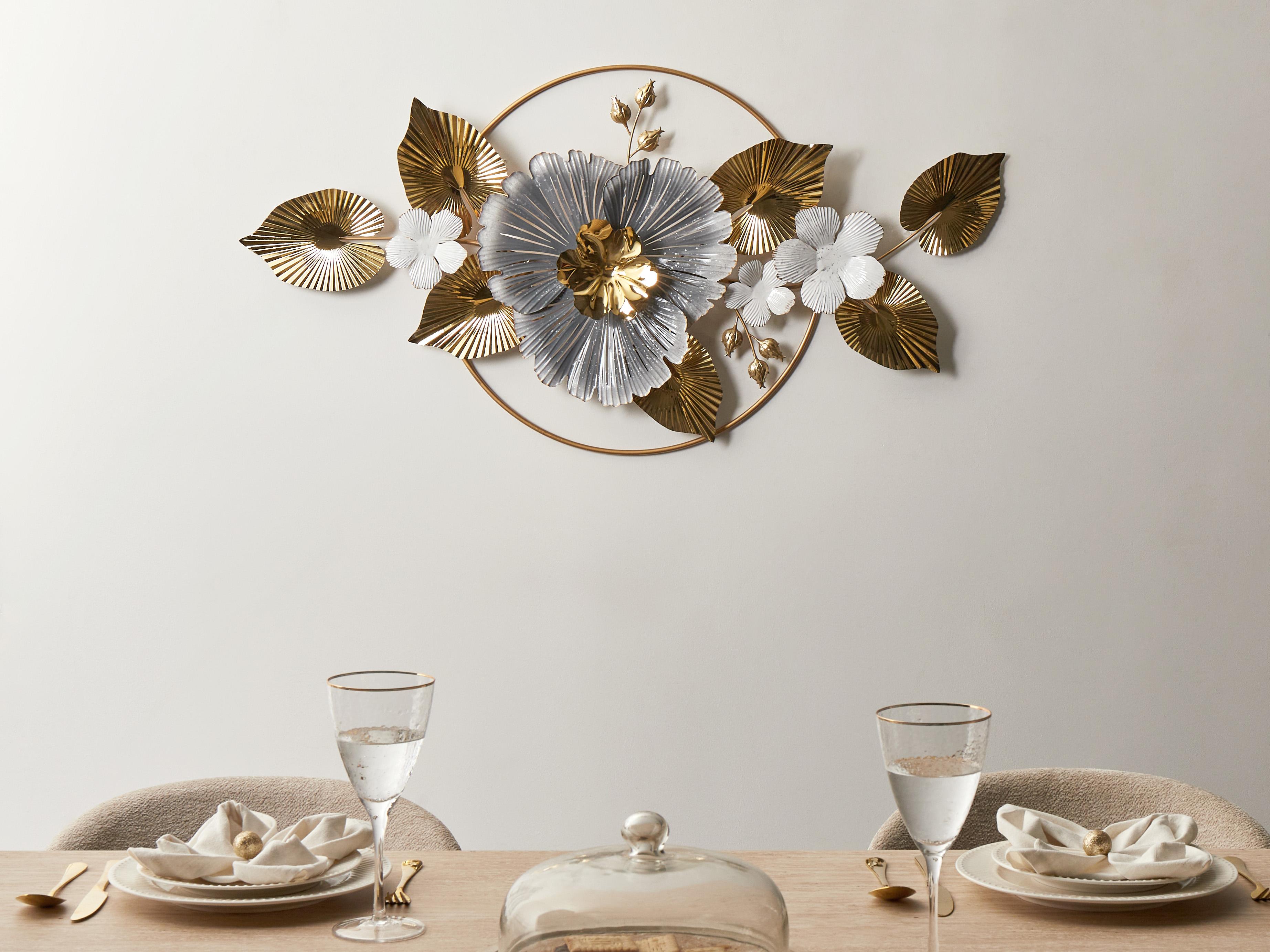 Wall Decor Flower TERBIUM Metal 56 cm Gold