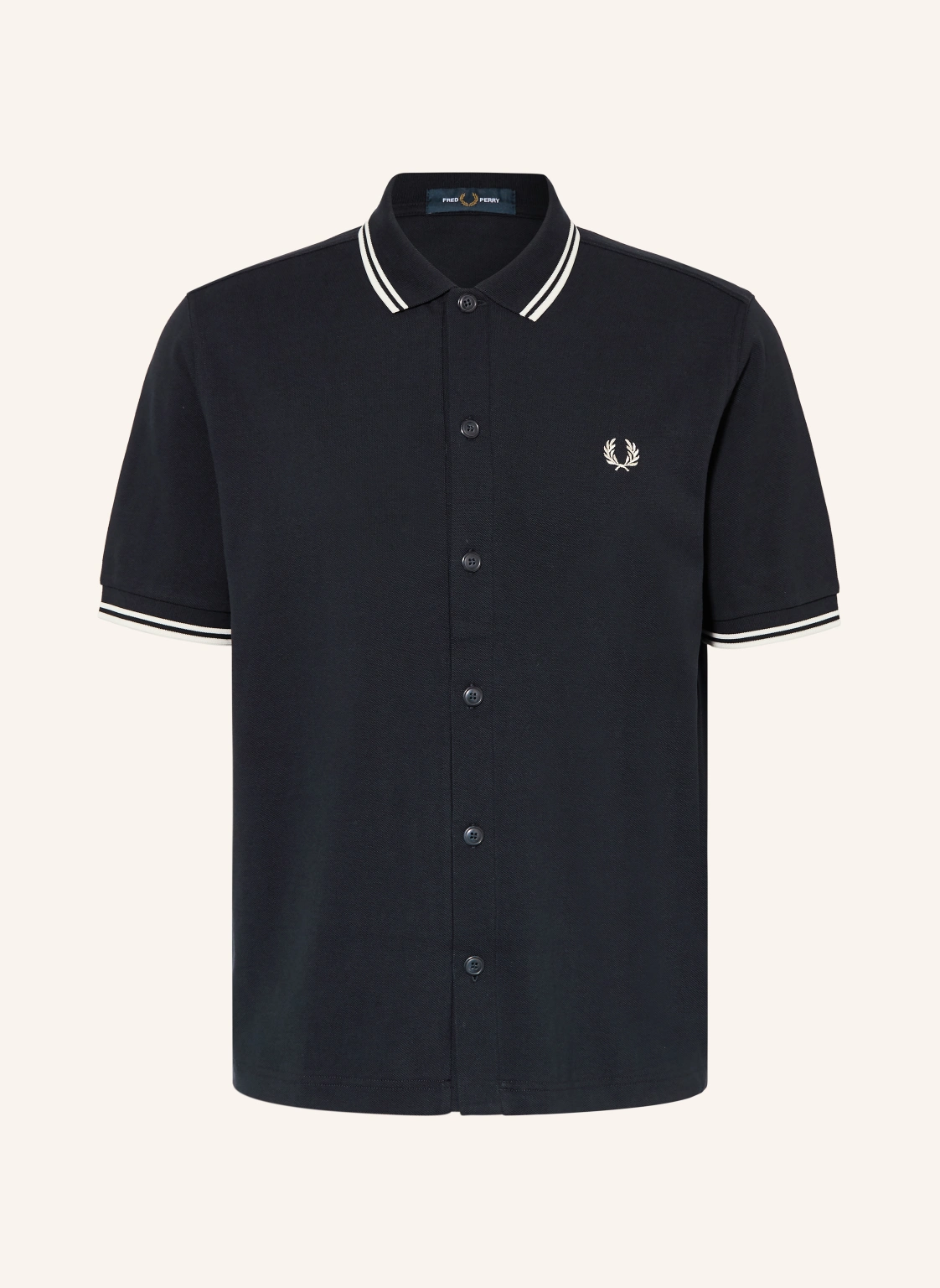 FRED PERRY Kurzarm-Hemd Comfort Fit aus Piqué