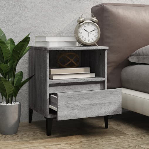 NNEVL Bedside Cabinets 2 pcs Grey Sonoma 40x35x50 cm