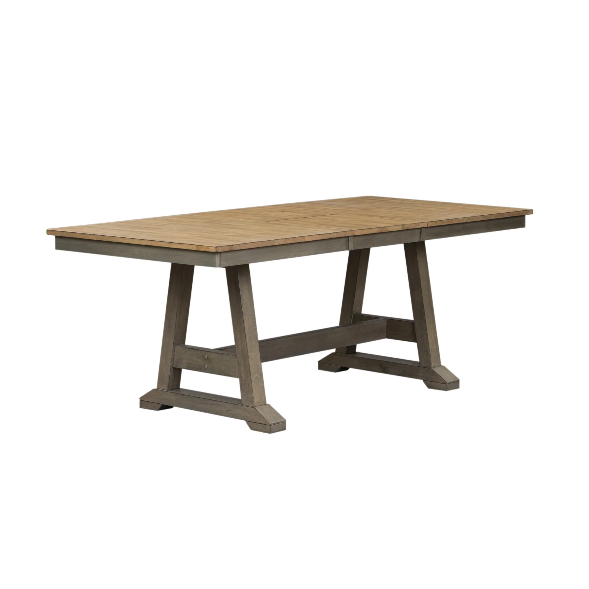 Lindsey Farm Gray and Sandstone 6 Piece Trestle Table Set