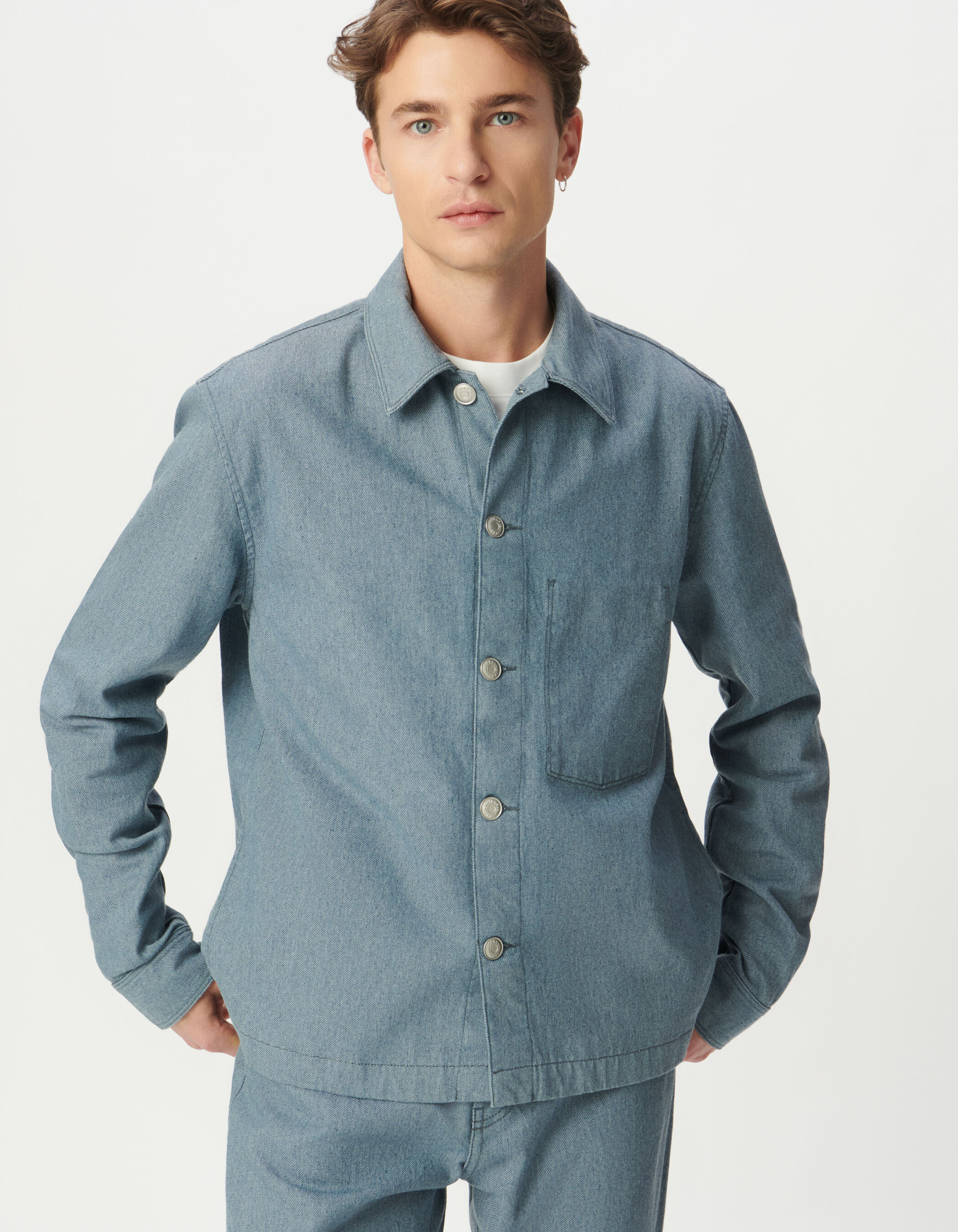 Veste en jean bleu esprit worker Homme